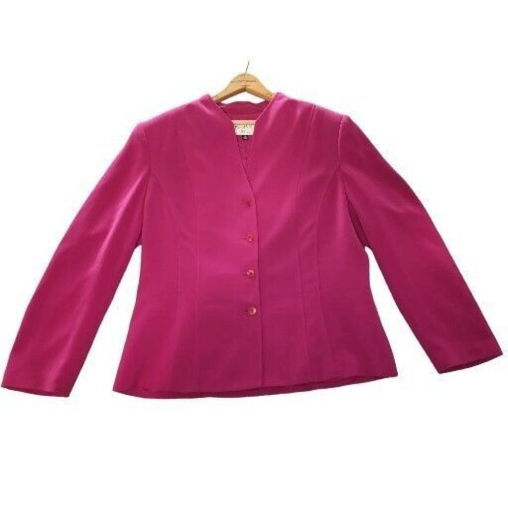 New Kasper A.S.L Women's Pink Business Suit Jacket Skirt 2 Piece Set Size 18